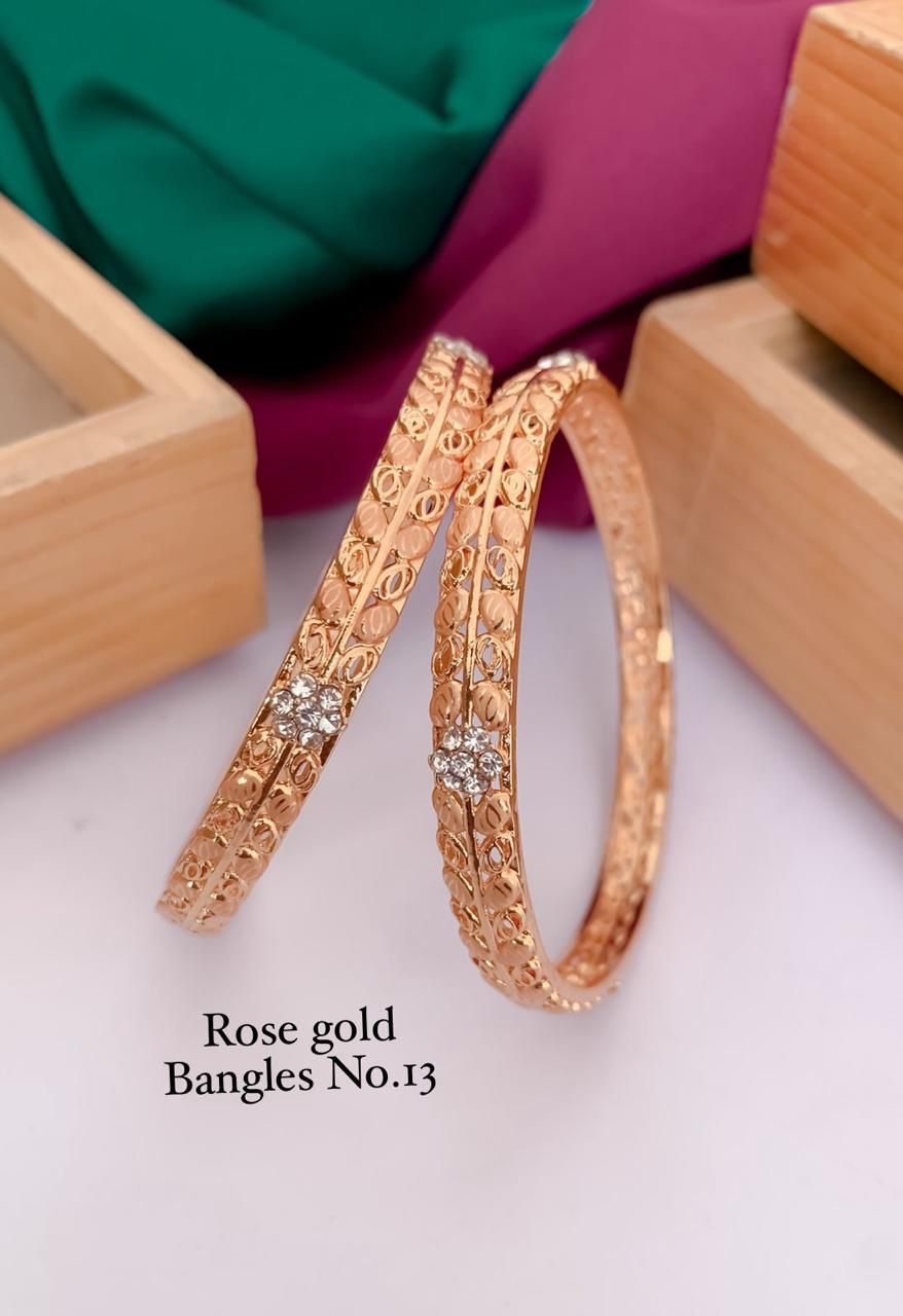  Fancy Design Rose Gold Bangles Set Wholesalers In Delhi
